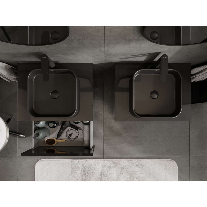 Mexen Orio koupelnová skříňka pod umyvadlo 60 cm, 1 zásuvka, černý lesk - 91A10-06047-1-BF70