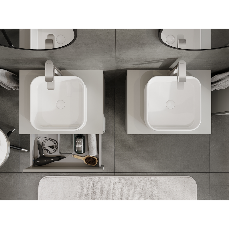 Mexen Orio koupelnová skříňka pod umyvadlo 60 cm, 2 zásuvky, šedá matná - 91A10-06047-2-BFF62