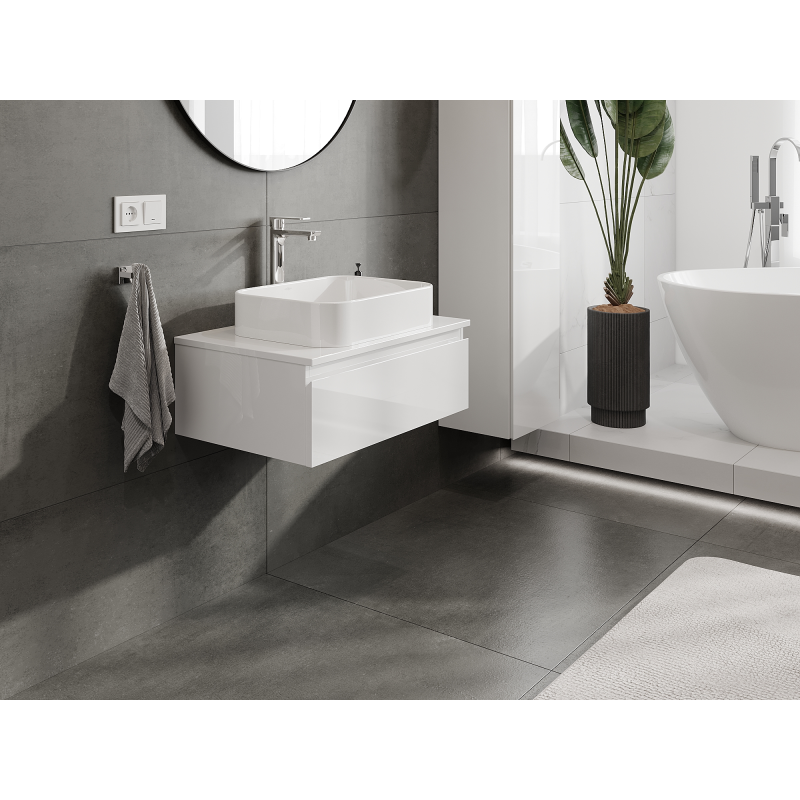 Mexen Orio koupelnová skříňka pod umyvadlo 70 cm, 1 zásuvka, bílý lesk - 91A10-07023-1-BF00