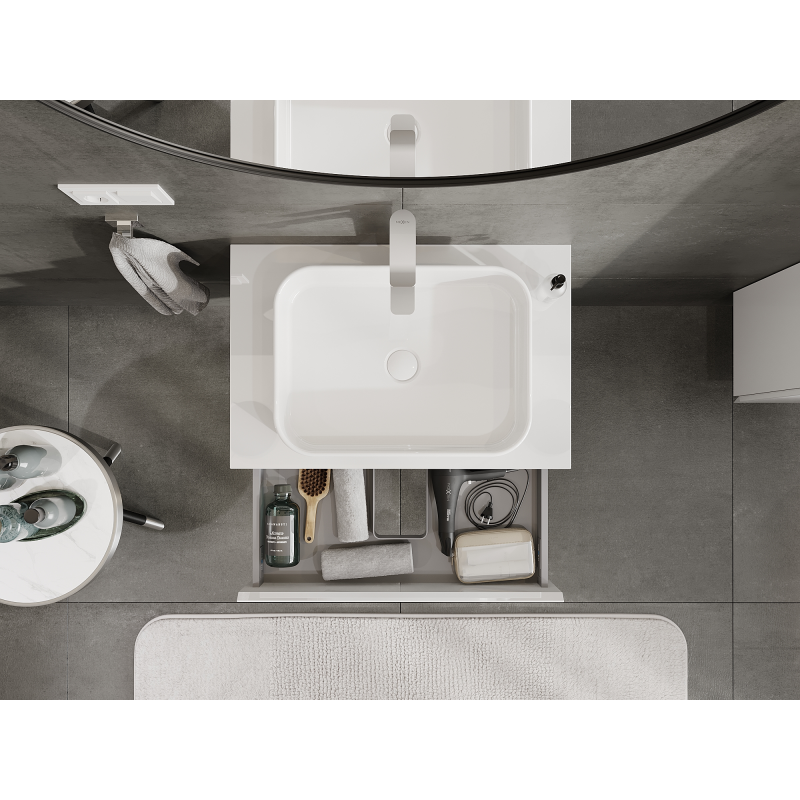 Mexen Orio koupelnová skříňka pod umyvadlo 70 cm, 1 zásuvka, bílý lesk - 91A10-07023-1-BF00