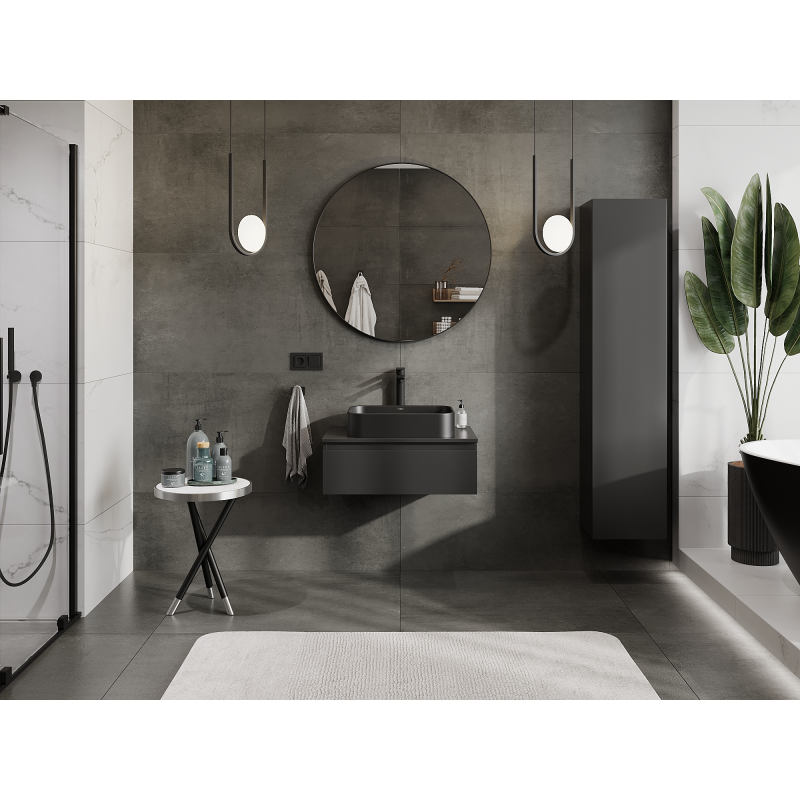 Mexen Orio koupelnová skříňka pod umyvadlo 70 cm, 1 zásuvka, černá mat - 91A10-07023-1-BF71