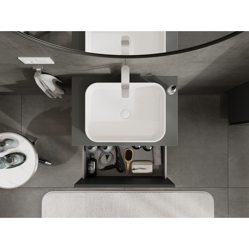 Mexen Orio koupelnová skříňka pod umyvadlo 70 cm, 1 zásuvka, grafit mat - 91A10-07047-1-BF66