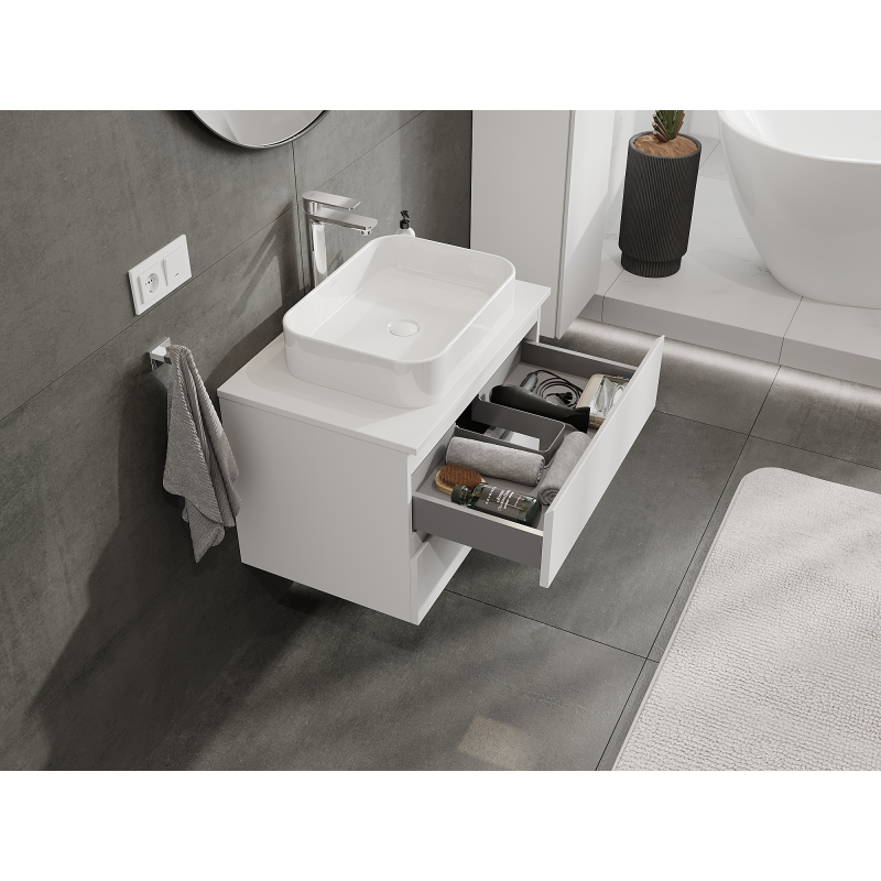 Mexen Orio koupelnová skříňka pod umyvadlo 70 cm, 2 zásuvky, bílá matná - 91A10-07047-2-BFF01