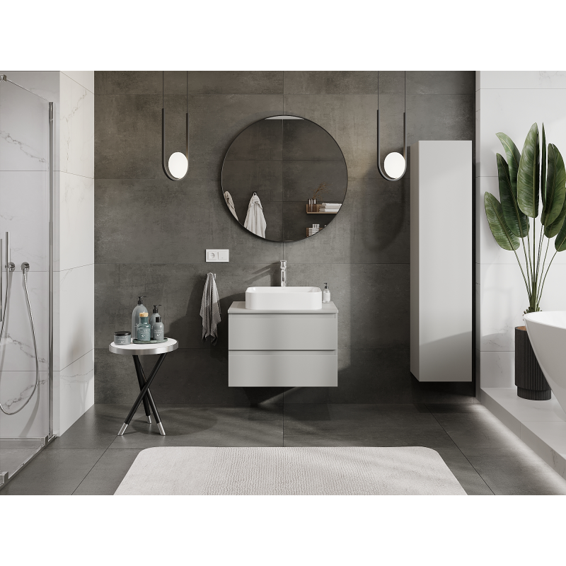 Mexen Orio koupelnová skříňka pod umyvadlo 70 cm, 2 zásuvky, šedý mat - 91A10-07047-2-BFF62