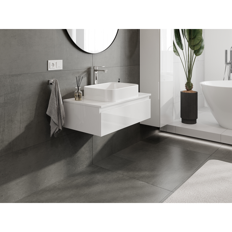 Mexen Orio koupelnová skříňka pod umyvadlo 80 cm, 1 zásuvka, bílý lesk - 91A10-08023-1-BF00