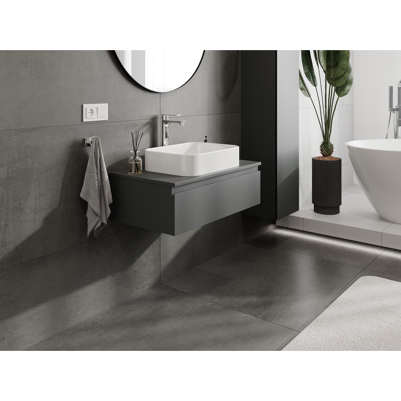 Mexen Orio koupelnová skříňka pod umyvadlo 80 cm, 1 zásuvka, grafit mat - 91A10-08023-1-BF66