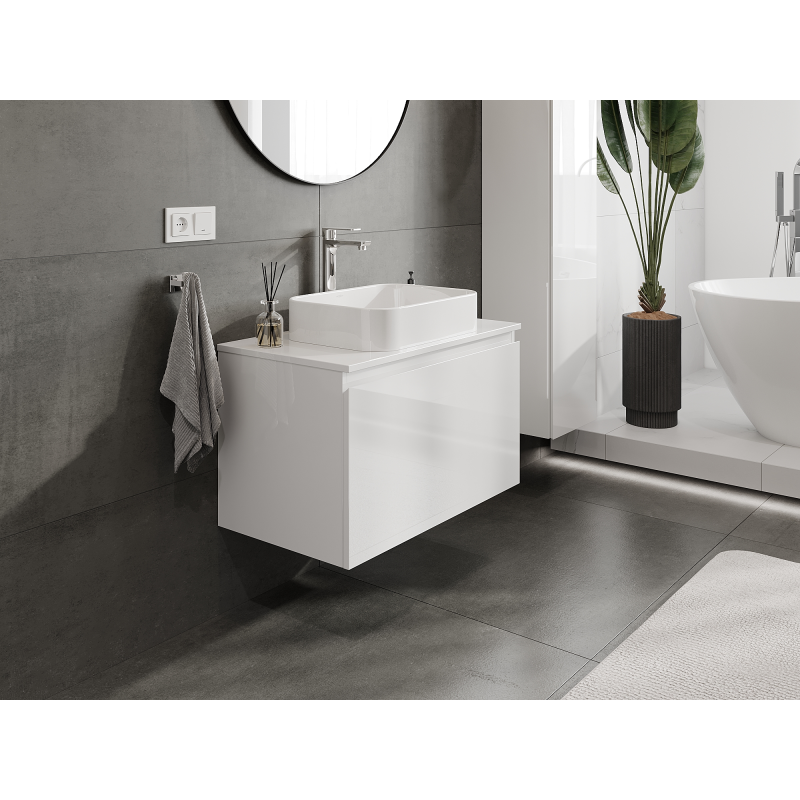 Mexen Orio koupelnová skříňka pod umyvadlo 80 cm, 1 zásuvka, bílý lesk - 91A10-08047-1-BF00