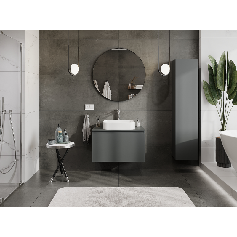 Mexen Orio koupelnová skříňka pod umyvadlo 80 cm, 1 zásuvka, grafit mat - 91A10-08047-1-BF66