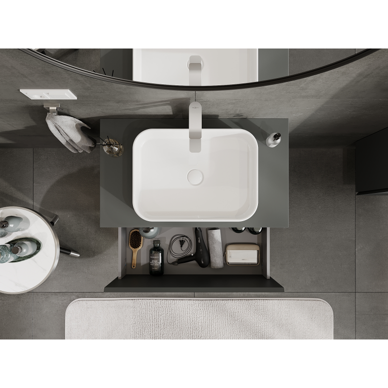 Mexen Orio koupelnová skříňka pod umyvadlo 80 cm, 1 zásuvka, grafit mat - 91A10-08047-1-BF66