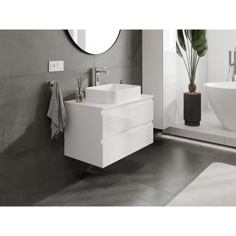 Mexen Orio koupelnová skříňka pod umyvadlo 80 cm, 2 zásuvky, bílá lesk - 91A10-08047-2-BFF00