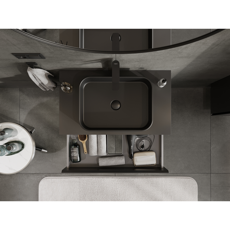 Mexen Orio koupelnová skříňka pod umyvadlo 80 cm, 2 zásuvky, černý mat - 91A10-08047-2-BFF71