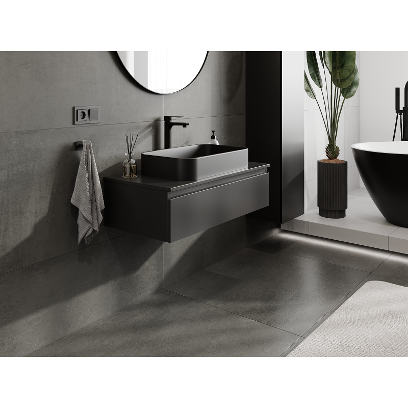 Mexen Orio koupelnová skříňka pod umyvadlo 90 cm, 1 zásuvka, černá mat - 91A10-09023-1-BF71