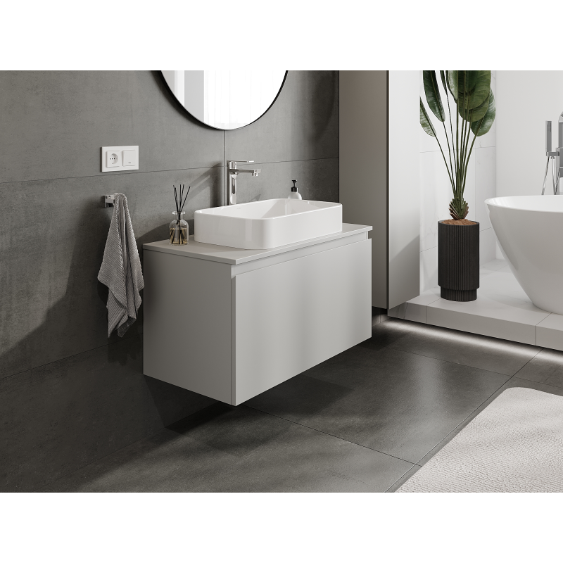 Mexen Orio koupelnová skříňka pod umyvadlo 90 cm, 1 zásuvka, šedá mat - 91A10-09047-1-BF62