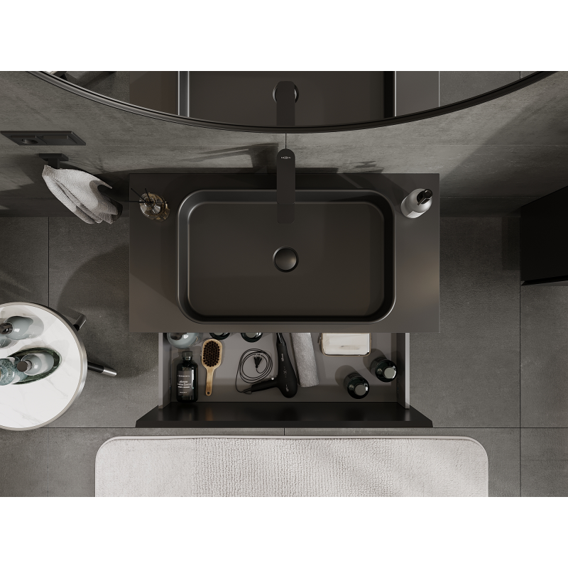 Mexen Orio koupelnová skříňka pod umyvadlo 90 cm, 1 zásuvka, černá mat - 91A10-09047-1-BF71