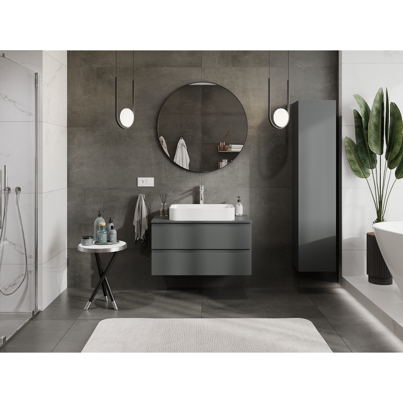 Mexen Orio koupelnová skříňka pod umyvadlo 90 cm, 2 zásuvky, grafit mat - 91A10-09047-2-BFF66