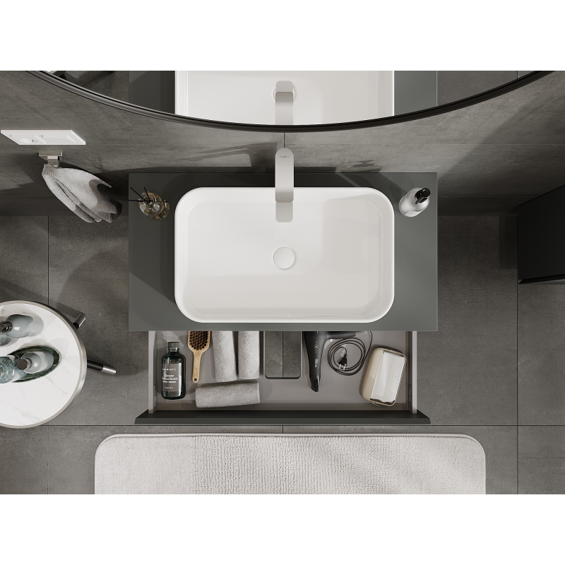 Mexen Orio koupelnová skříňka pod umyvadlo 90 cm, 2 zásuvky, grafit mat - 91A10-09047-2-BFF66