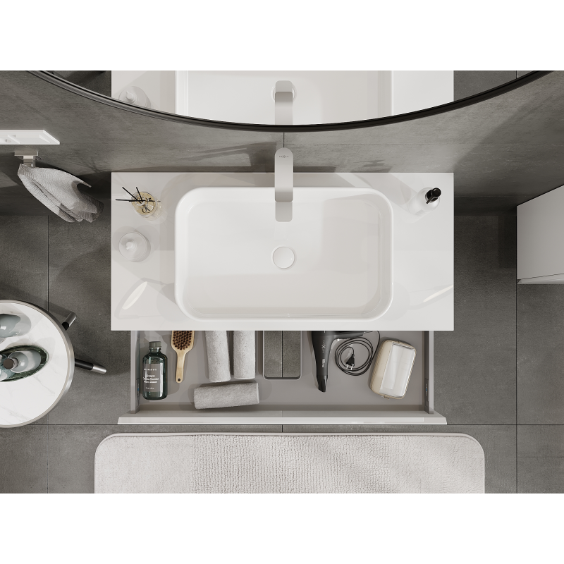 Mexen Orio koupelnová skříňka pod umyvadlo 100 cm, 1 zásuvka, bílý lesk - 91A10-10023-1-BF00