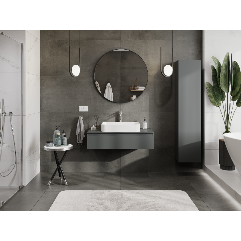 Mexen Orio koupelnová skříňka pod umyvadlo 100 cm, 1 zásuvka, grafit mat - 91A10-10023-1-BF66