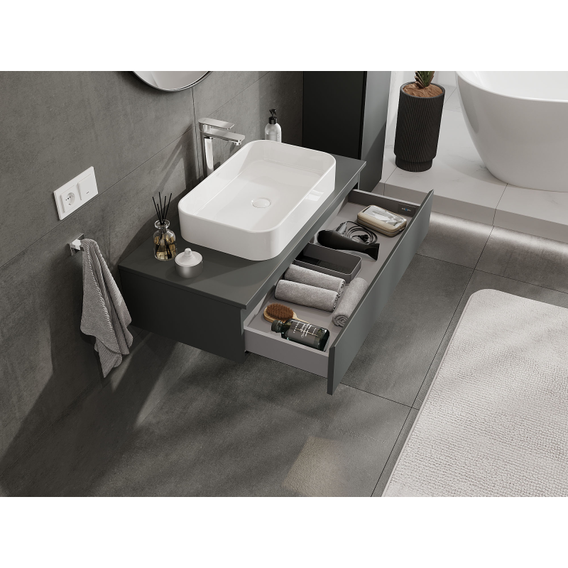 Mexen Orio koupelnová skříňka pod umyvadlo 100 cm, 1 zásuvka, grafit mat - 91A10-10023-1-BF66