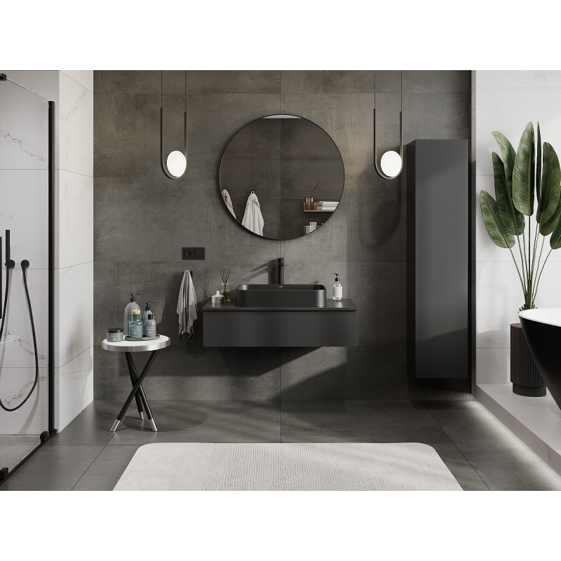 Mexen Orio koupelnová skříňka pod umyvadlo 100 cm, 1 zásuvka, černá mat - 91A10-10023-1-BF71