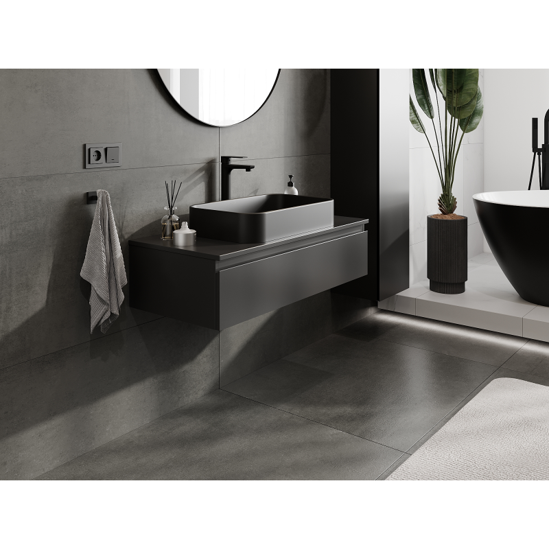 Mexen Orio koupelnová skříňka pod umyvadlo 100 cm, 1 zásuvka, černá mat - 91A10-10023-1-BF71