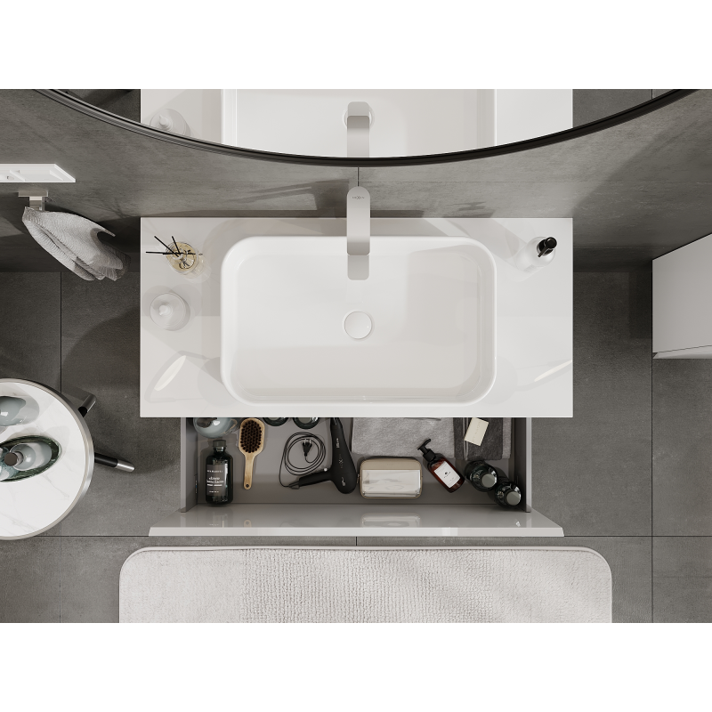 Mexen Orio koupelnová skříňka pod umyvadlo 100 cm, 1 zásuvka, bílý lesk - 91A10-10047-1-BF00