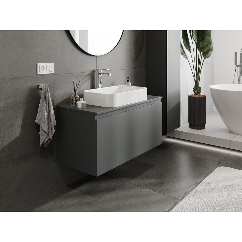 Mexen Orio koupelnová skříňka pod umyvadlo 100 cm, 1 zásuvka, grafit mat - 91A10-10047-1-BF66