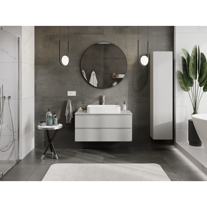 Mexen Orio koupelnová skříňka pod umyvadlo 100 cm, 2 zásuvky, šedá mat - 91A10-10047-2-BFF62