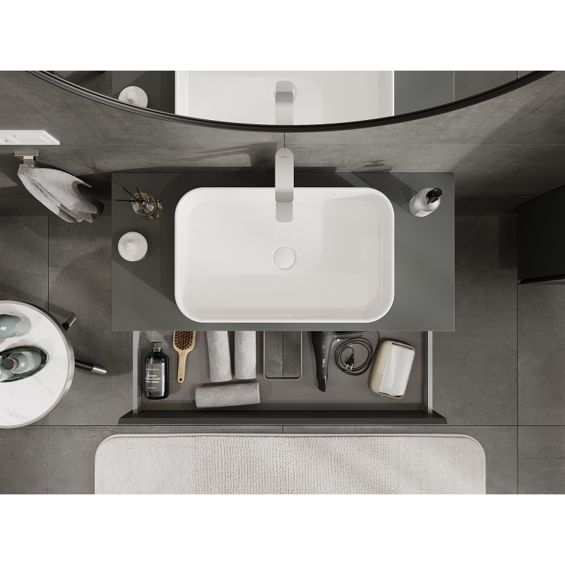 Mexen Orio koupelnová skříňka pod umyvadlo 100 cm, 2 zásuvky, grafit mat - 91A10-10047-2-BFF66