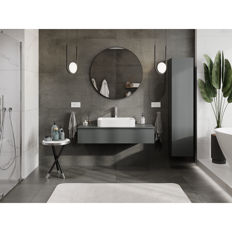 Mexen Orio koupelnová skříňka pod umyvadlo 120 cm, 1 zásuvka, grafit mat - 91A10-12023-1-BF66