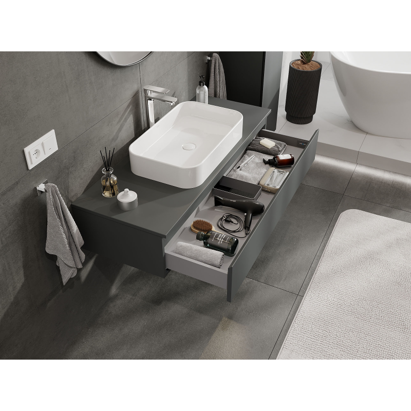 Mexen Orio koupelnová skříňka pod umyvadlo 120 cm, 1 zásuvka, grafit mat - 91A10-12023-1-BF66