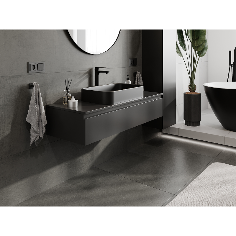 Mexen Orio koupelnová skříňka podumyvadlová 120 cm, 1 zásuvka, černý mat - 91A10-12023-1-BF71