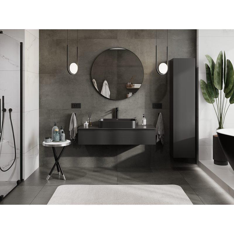 Mexen Orio koupelnová skříňka podumyvadlová 120 cm, 1 zásuvka, černý mat - 91A10-12023-1-BF71