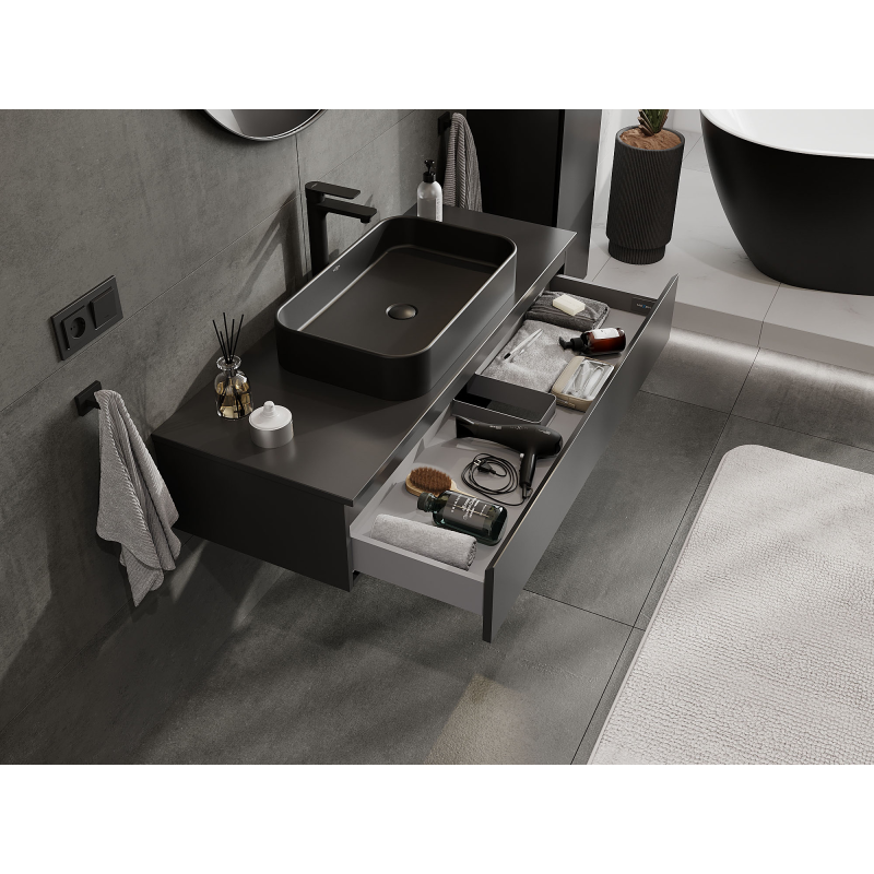 Mexen Orio koupelnová skříňka podumyvadlová 120 cm, 1 zásuvka, černý mat - 91A10-12023-1-BF71