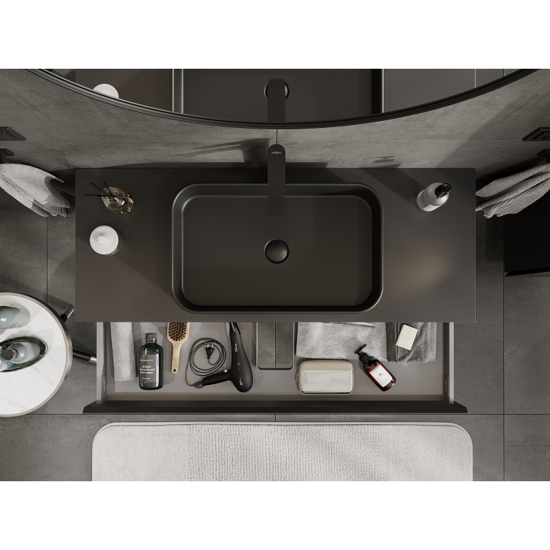 Mexen Orio koupelnová skříňka podumyvadlová 120 cm, 1 zásuvka, černý mat - 91A10-12023-1-BF71