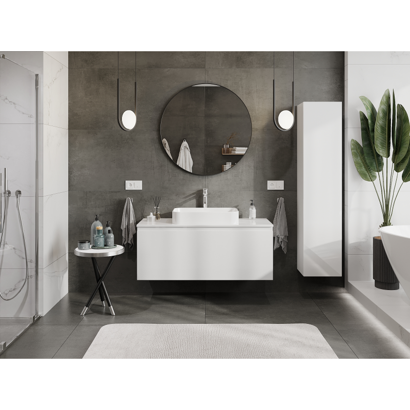 Mexen Orio koupelnová skříňka pod umyvadlo 120 cm, 1 zásuvka, bílý lesk - 91A10-12047-1-BF00