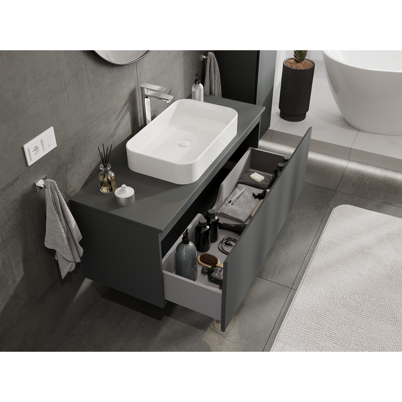 Mexen Orio koupelnová skříňka pod umyvadlo 120 cm, 1 zásuvka, grafit mat - 91A10-12047-1-BF66