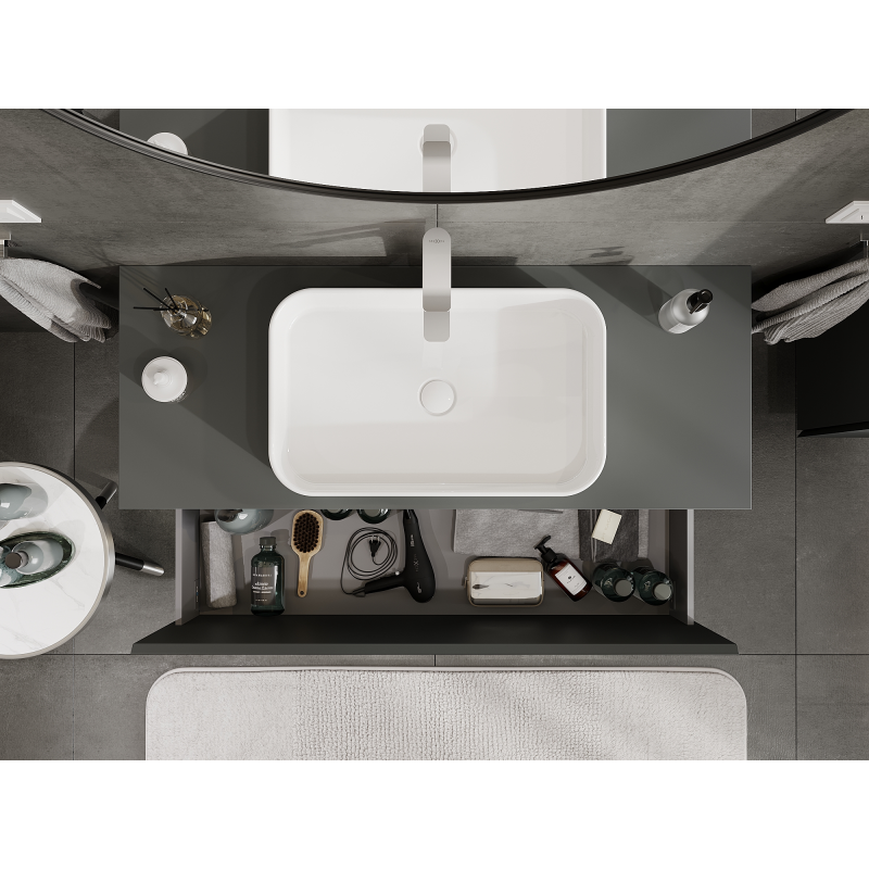 Mexen Orio koupelnová skříňka pod umyvadlo 120 cm, 1 zásuvka, grafit mat - 91A10-12047-1-BF66