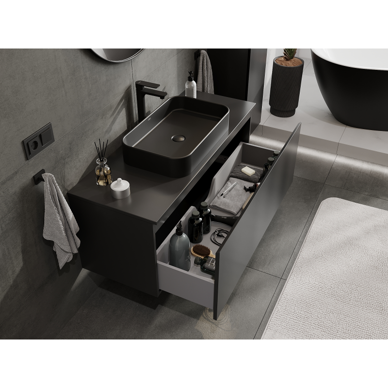 Mexen Orio koupelnová skříňka pod umyvadlo 120 cm, 1 zásuvka, černá mat - 91A10-12047-1-BF71