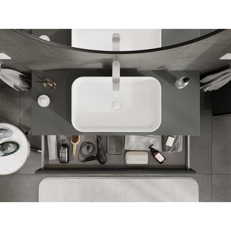 Mexen Orio koupelnová skříňka pod umyvadlo 120 cm, 2 zásuvky, matná grafitová - 91A10-12047-2-BFF66