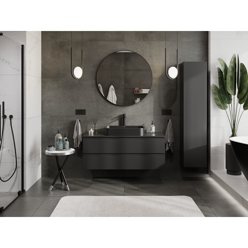 Mexen Orio koupelnová skříňka pod umyvadlo 120 cm, 2 zásuvky, černá mat - 91A10-12047-2-BFF71