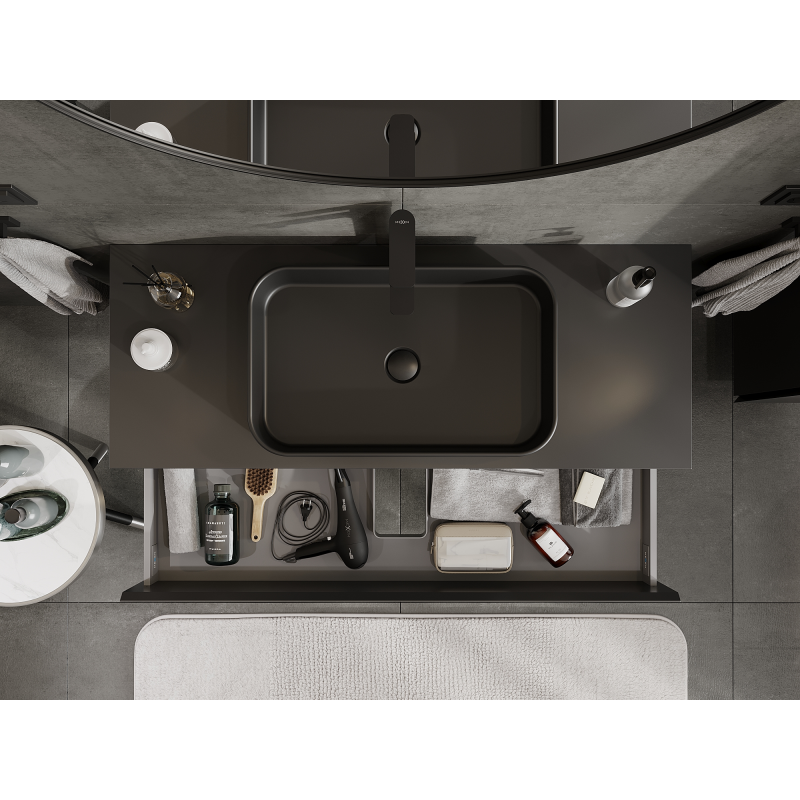 Mexen Orio koupelnová skříňka pod umyvadlo 120 cm, 2 zásuvky, černá mat - 91A10-12047-2-BFF71