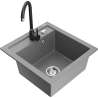 Mexen Vito granitový dřez 1-komorový s kuchyňskou baterií Telma, šedý - 6503-71-670200-70