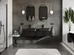 Mexen Orio koupelnová skříňka pod umyvadlo 140 cm, 1 zásuvka, černý lesk - 91A10-14023-1-BF70