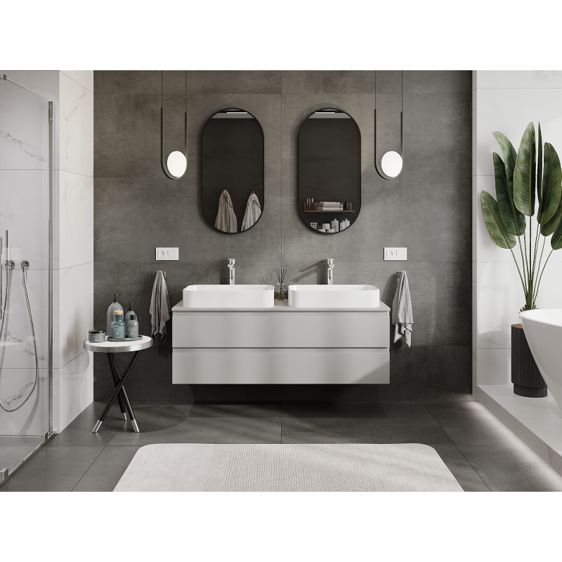 Mexen Orio koupelnová skříňka pod umyvadlo 140 cm, 2 zásuvky, šedá mat - 91A10-14047-2-BFF62