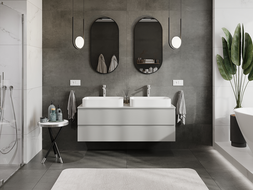 Mexen Orio koupelnová skříňka pod umyvadlo 140 cm, 2 zásuvky, šedá mat - 91A10-14047-2-BFF62