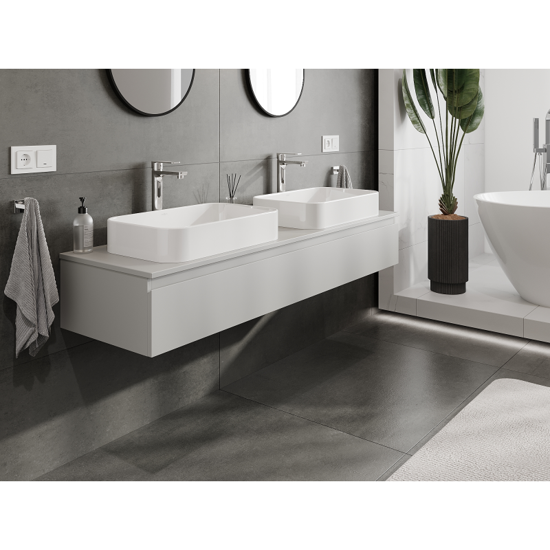 Mexen Orio koupelnová skříňka pod umyvadlo 160 cm, 1 zásuvka, šedá mat - 91A10-16023-1-BF62