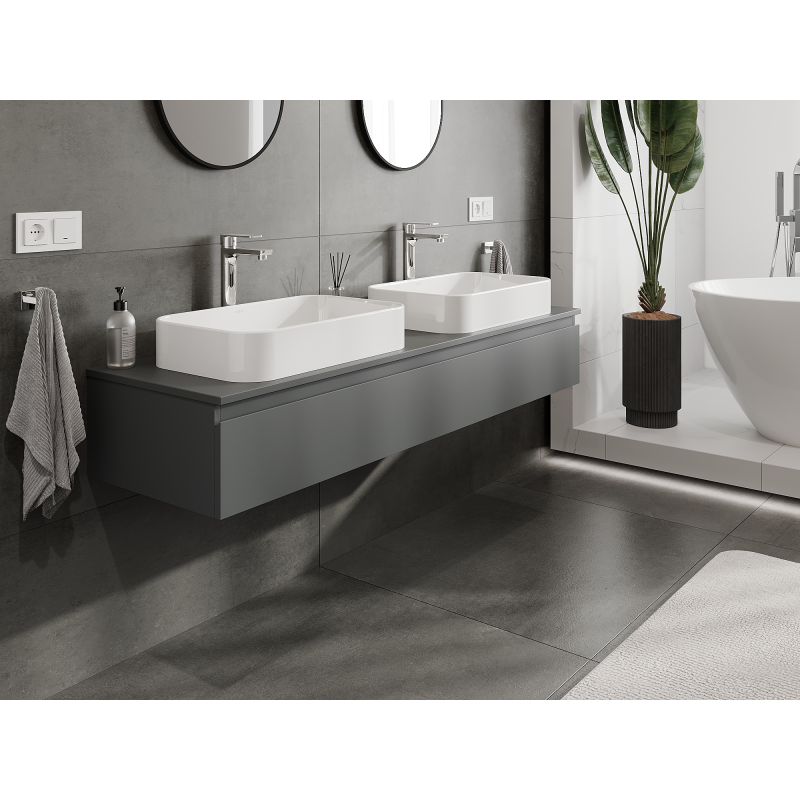 Mexen Orio koupelnová skříňka pod umyvadlo 160 cm, 1 zásuvka, grafit mat - 91A10-16023-1-BF66