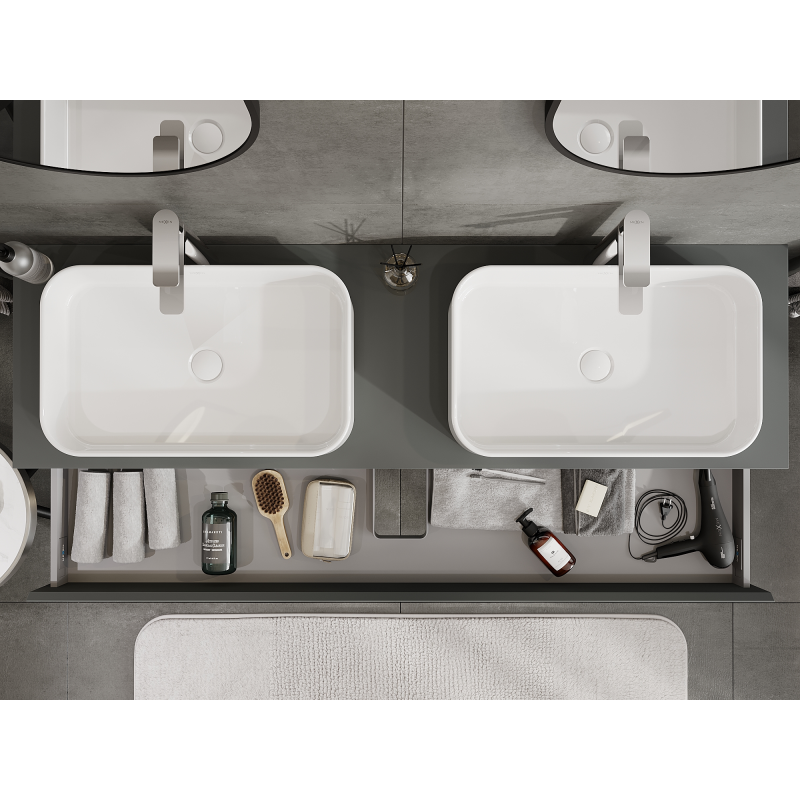 Mexen Orio koupelnová skříňka pod umyvadlo 160 cm, 1 zásuvka, grafit mat - 91A10-16023-1-BF66