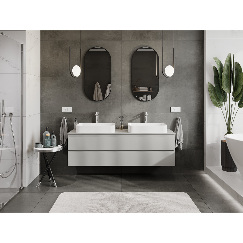 Mexen Orio koupelnová skříňka pod umyvadlo 160 cm, 2 zásuvky, šedá matná - 91A10-16047-2-BFF62